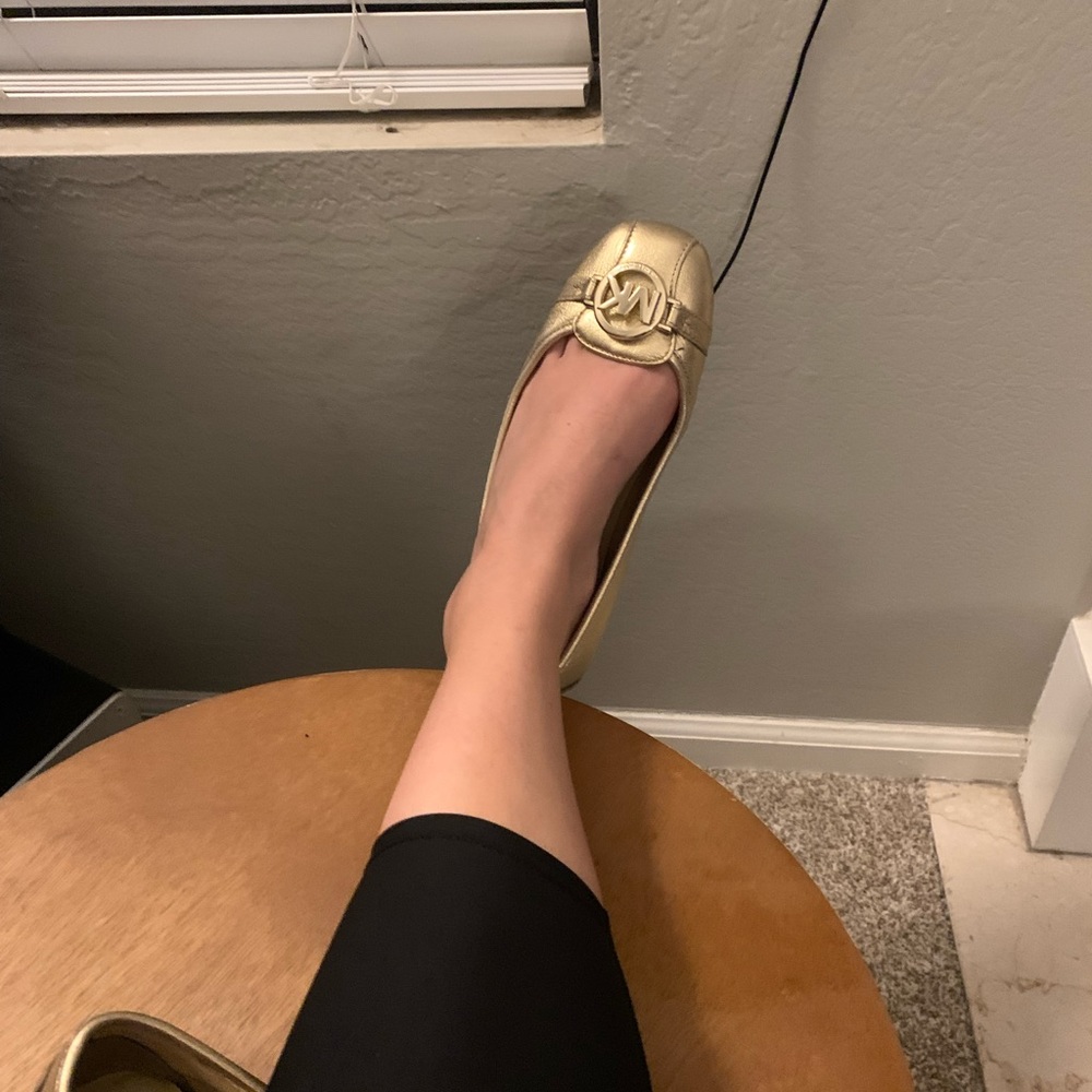 Michael Kors gold metallic flats 8 1/2